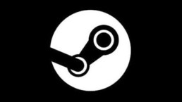 White Steam logo over black